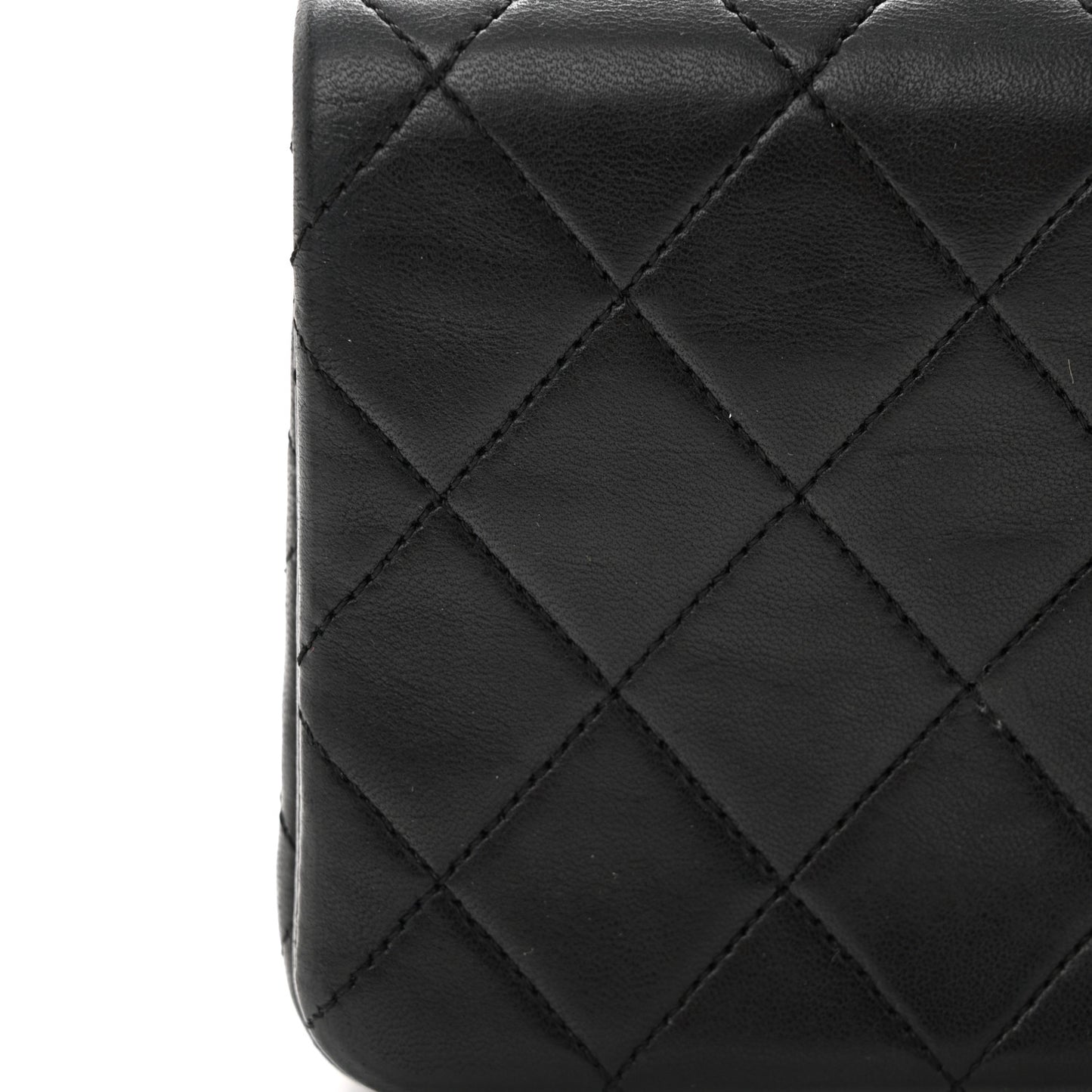Lambskin Quilted Small Single Flap Black