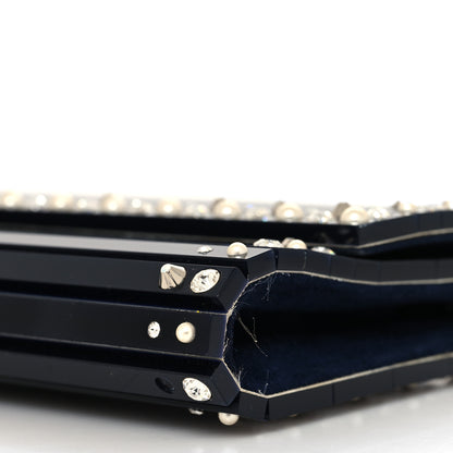 Jimmy Choo Acrylic Crystal Pearl Crystal Sweetie Clutch Navy 9 of 11