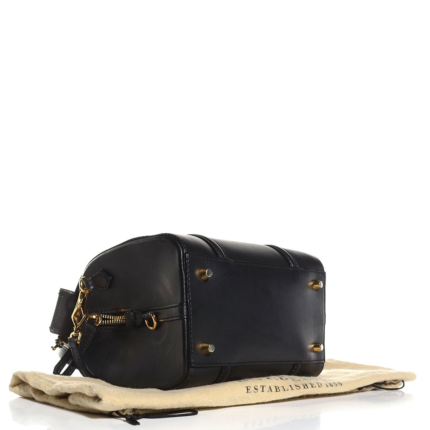Soft Calfskin Small Alchester Bowling Bag Black