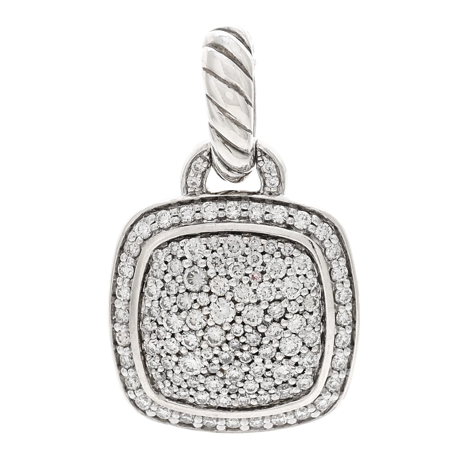 David Yurman Sterling Silver Diamond 11mm Albion Enhancer Pendant 1 of 3