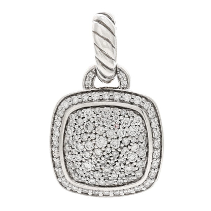 David Yurman Sterling Silver Diamond 11mm Albion Enhancer Pendant 1 of 3