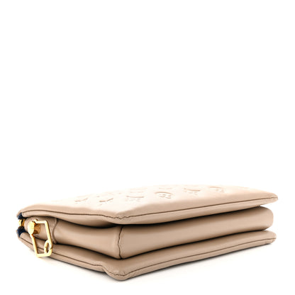 Louis Vuitton Lambskin Embossed Monogram Coussin PM Taupe 4 of 13
