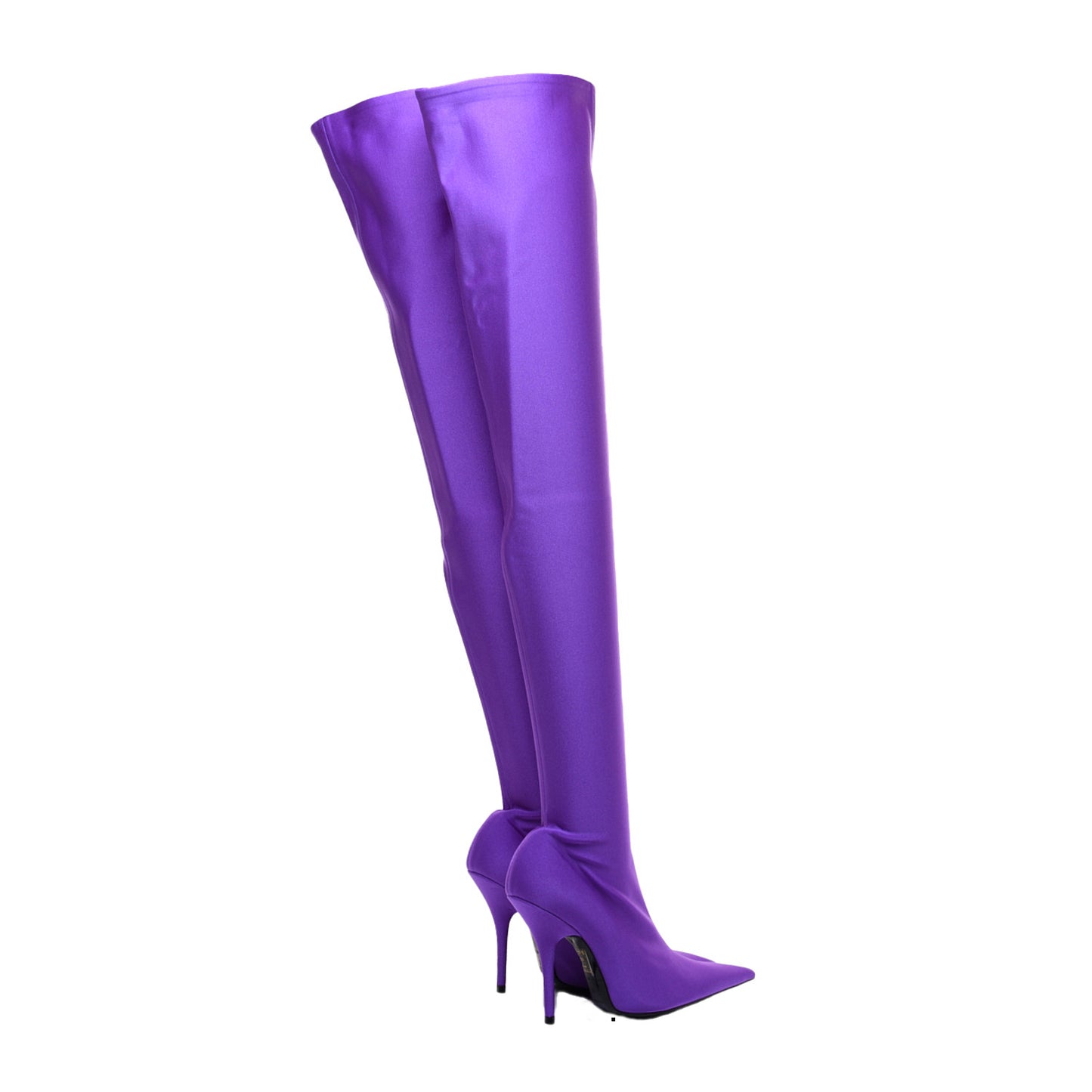 Spandex Pointed Toe Knife Thigh High Boots 36 Violet
