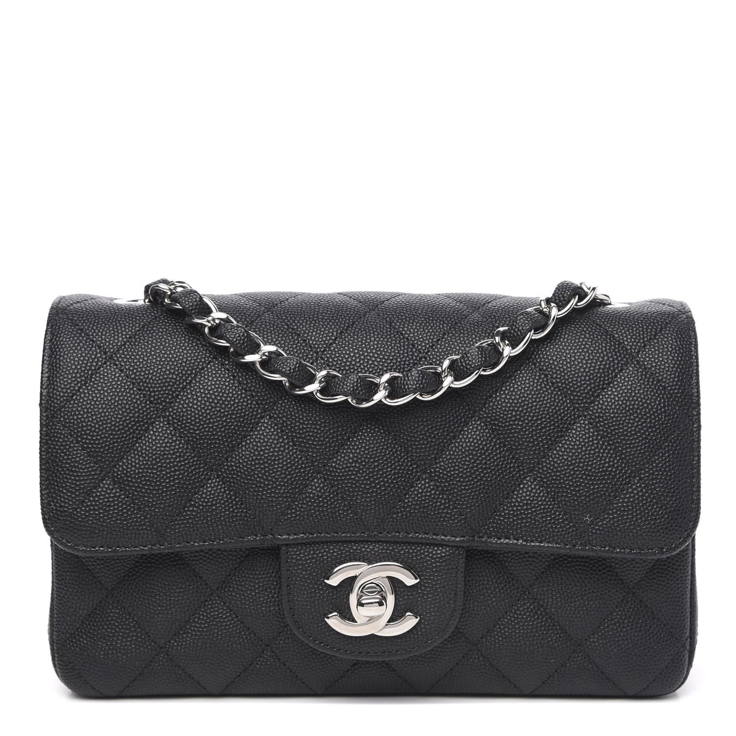 Caviar Quilted Mini Rectangular Flap Black