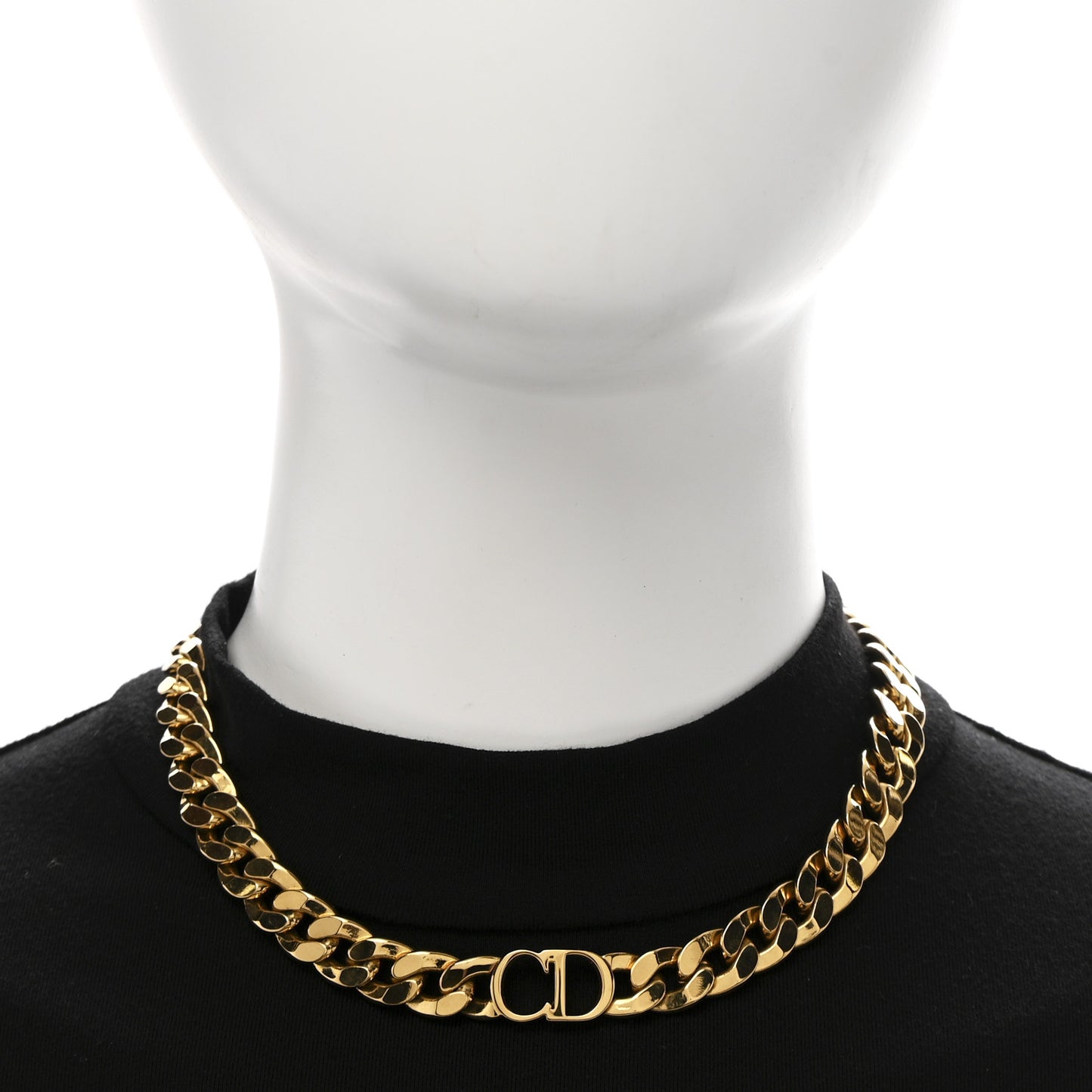 Metal CD Choker Necklace Gold