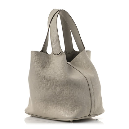 Hermes Taurillon Clemence Picotin Lock 26 GM Gris Perle 3 of 15