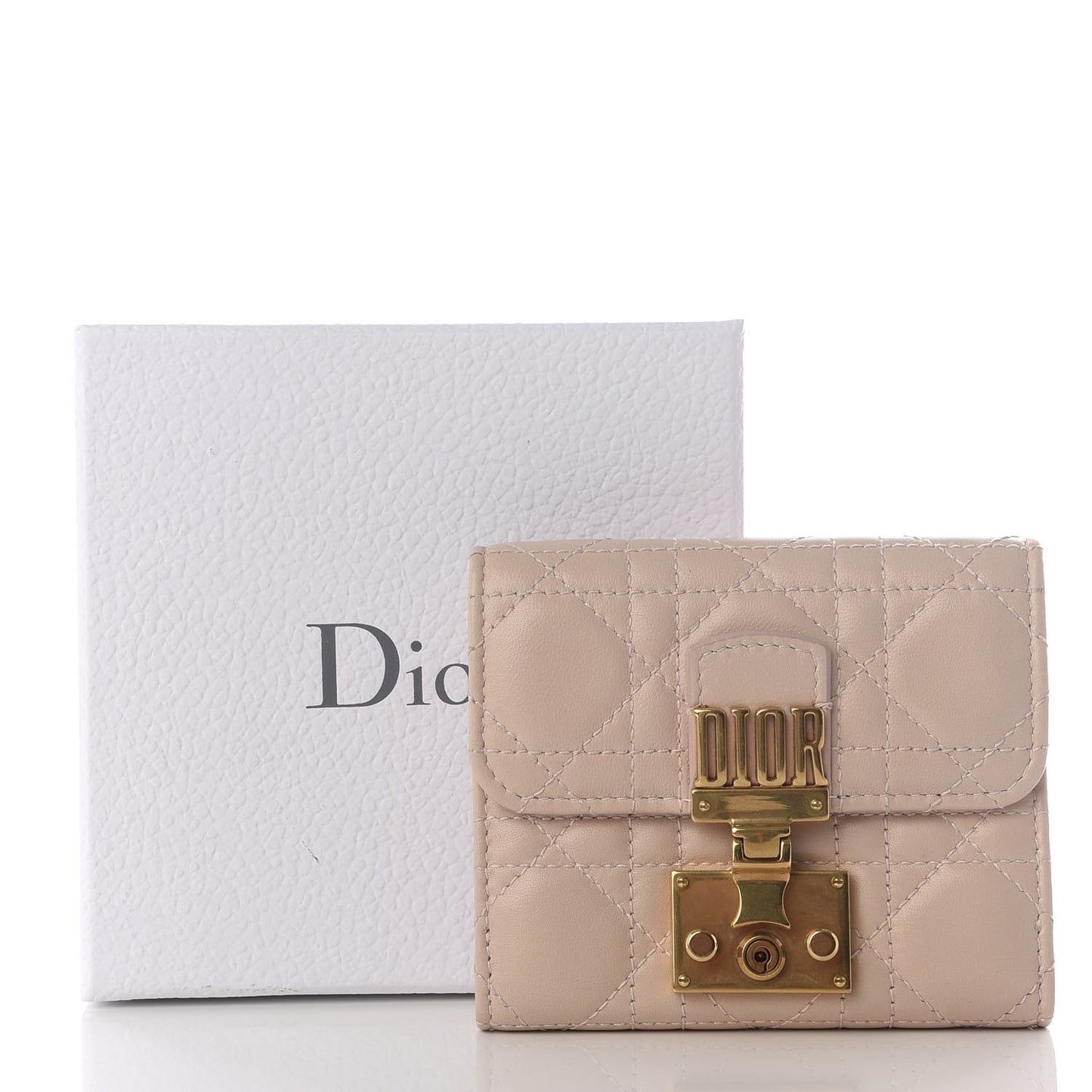 Lambskin Cannage Dioraddict Flap Wallet Rose Poudre