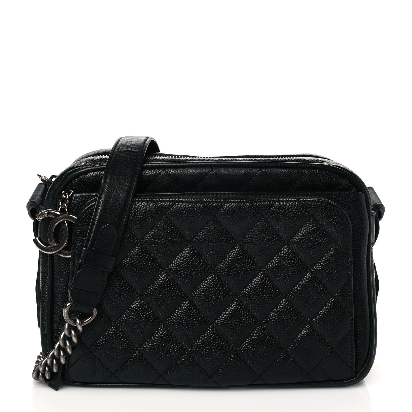 Caviar Quilted Medium Business Trip Camera Bag Black