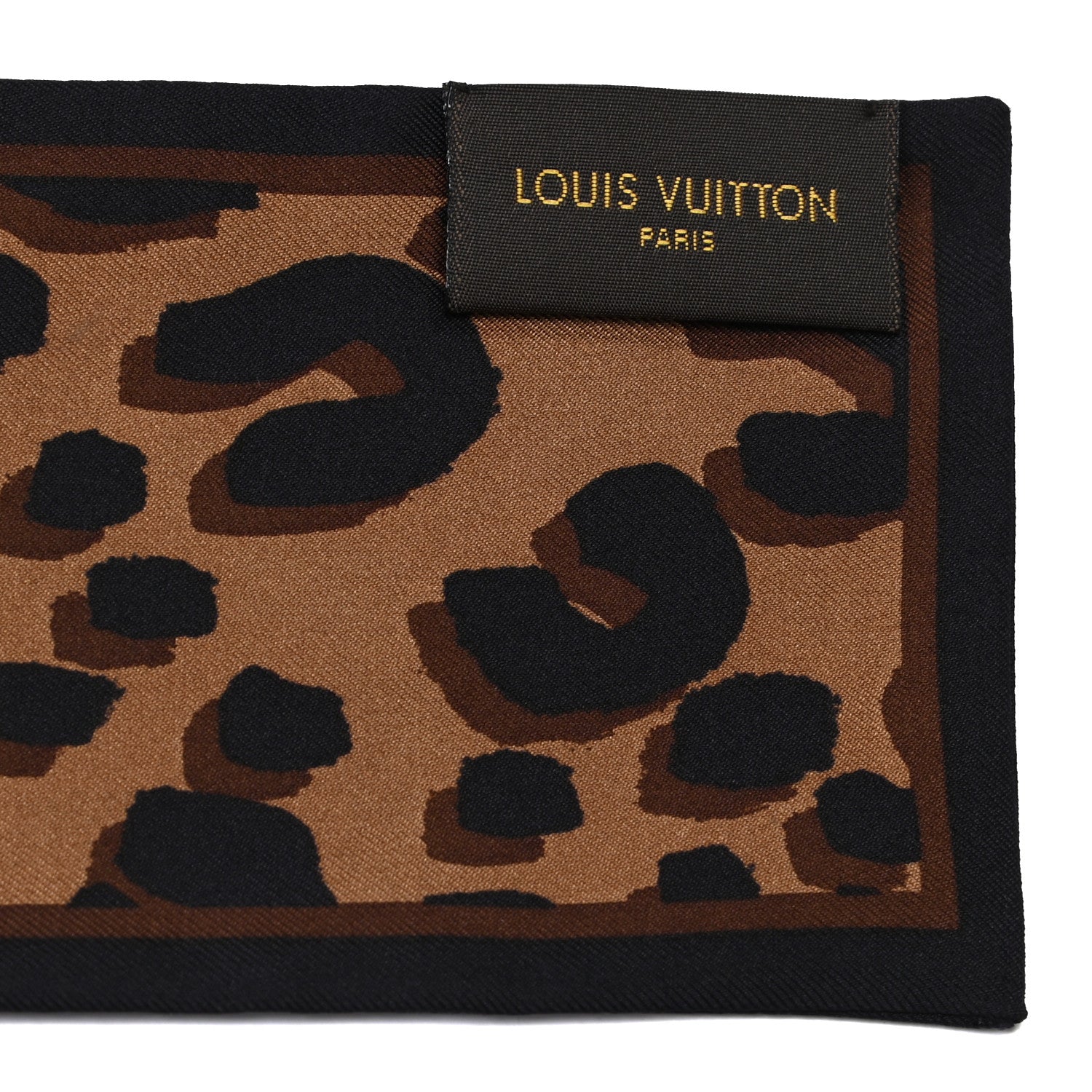 Louis Vuitton Silk Leopard Bandeau Scarf Marron 5 of 6