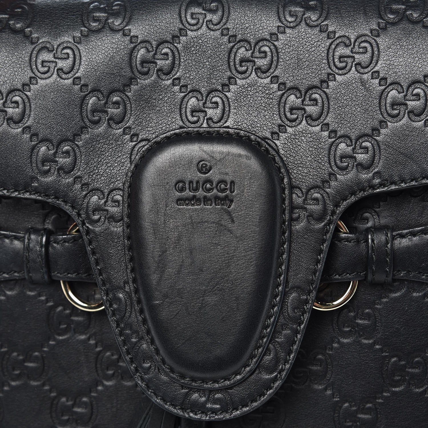 Gucci Guccissima Large Emily Chain Shoulder Bag Black 9 of 10