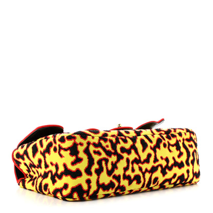 Chanel Mixed Fibers Magma Maxi Flap Yellow Black Red 13 of 32