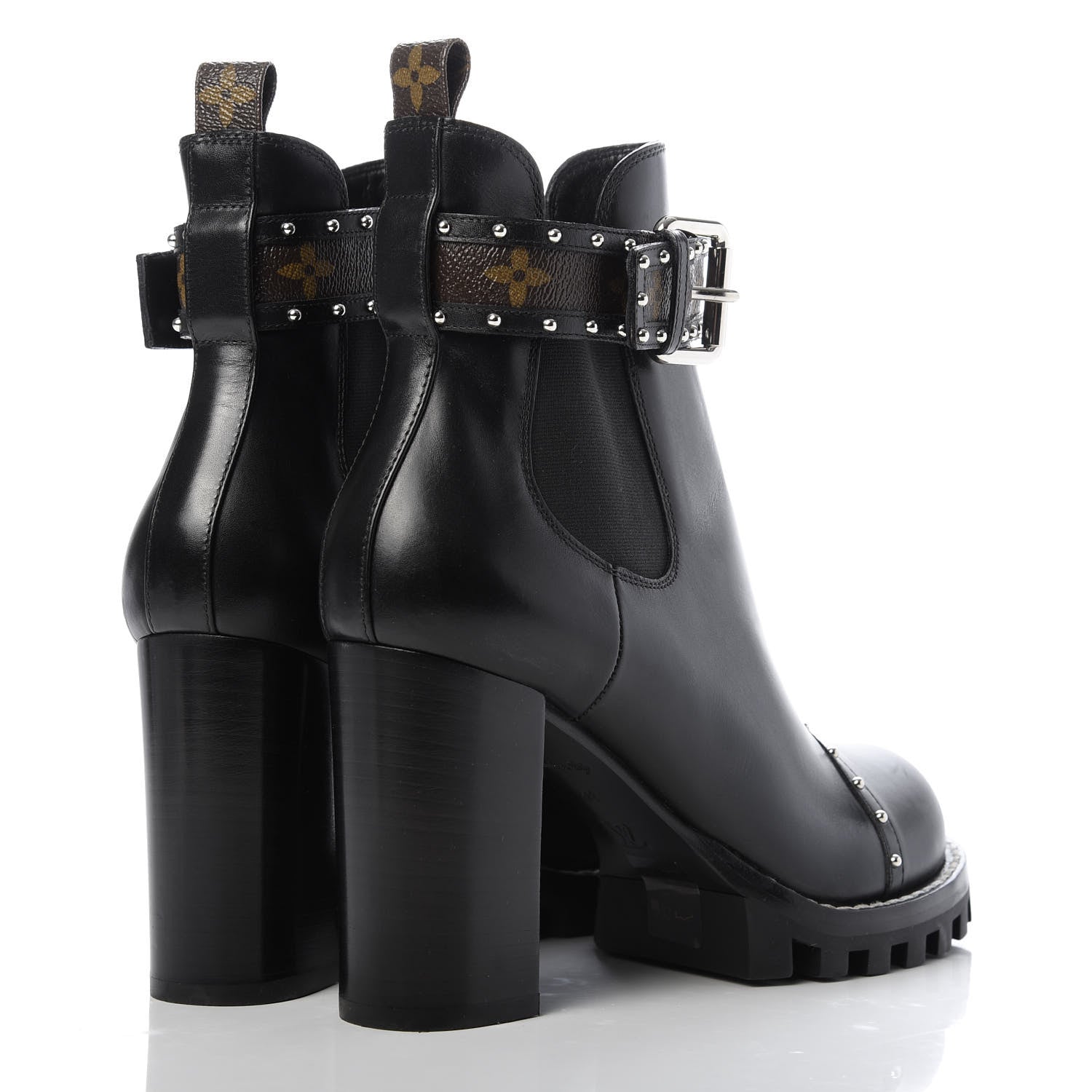 Louis Vuitton Calfskin Monogram Star Trail Chelsea Ankle Boots 41 Black 4 of 9