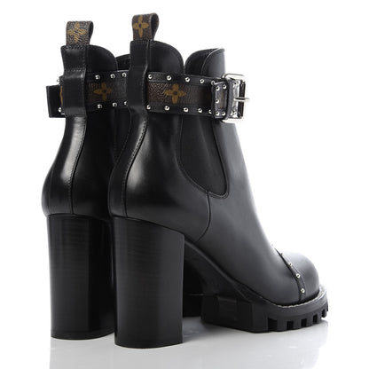 Louis Vuitton Calfskin Monogram Star Trail Chelsea Ankle Boots 41 Black 4 of 9