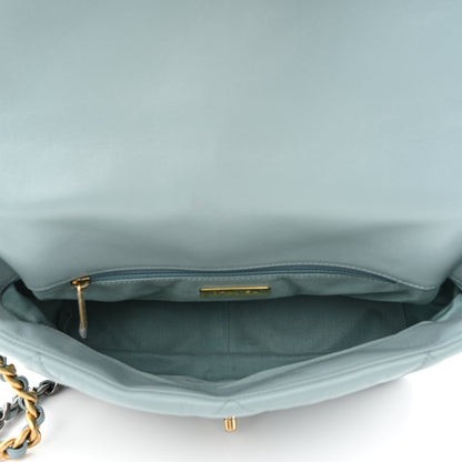 Chanel Lambskin Quilted Large Chanel 19 Flap Light Blue 5 of 10
