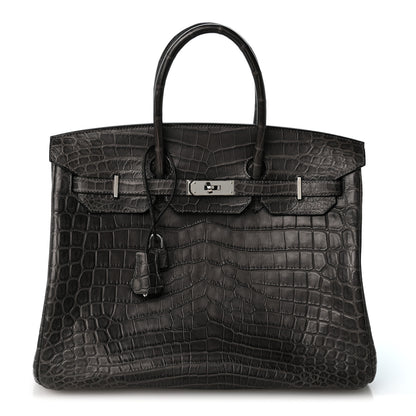 Hermes Matte Niloticus Crocodile Birkin 35 Graphite 1 of 12
