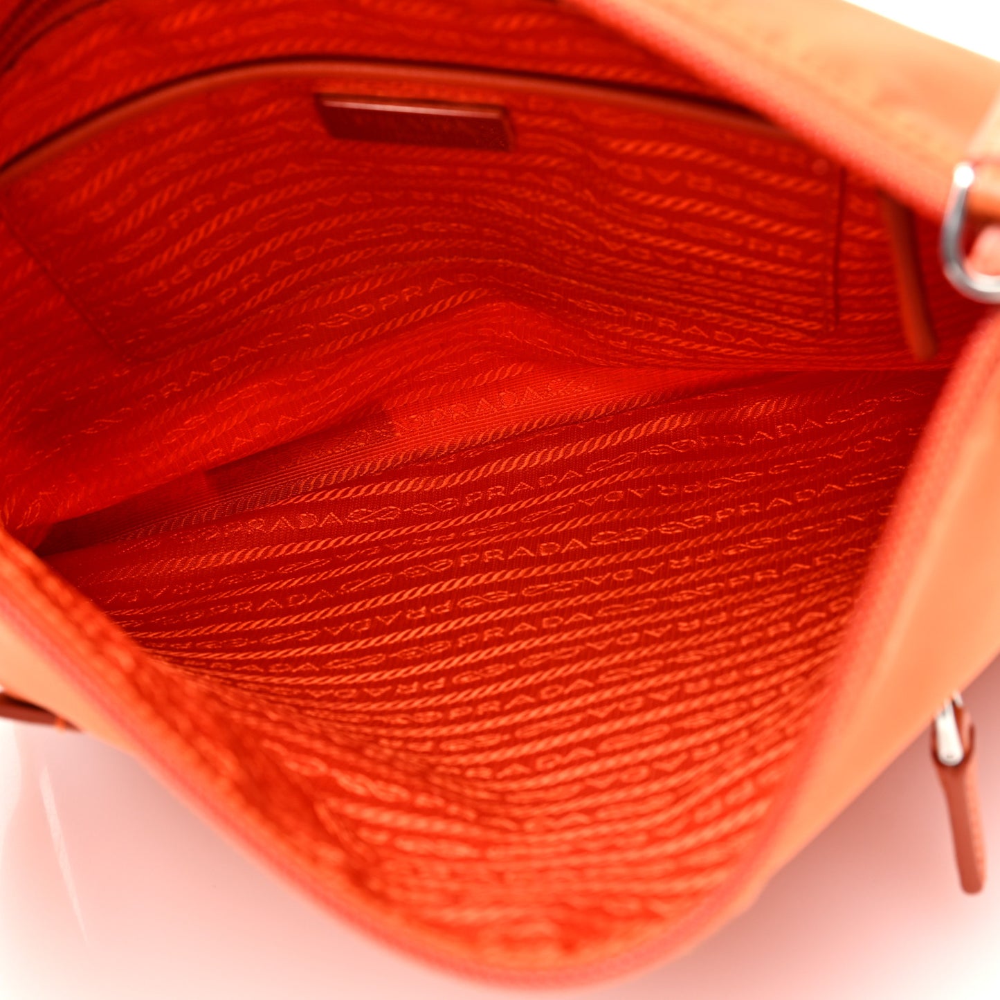 Tessuto Nylon Saffiano Flat Messenger Bag Papaya