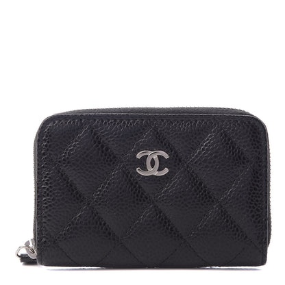 Chanel Caviar Quilted Zip Coin Purse Black 1 of 7