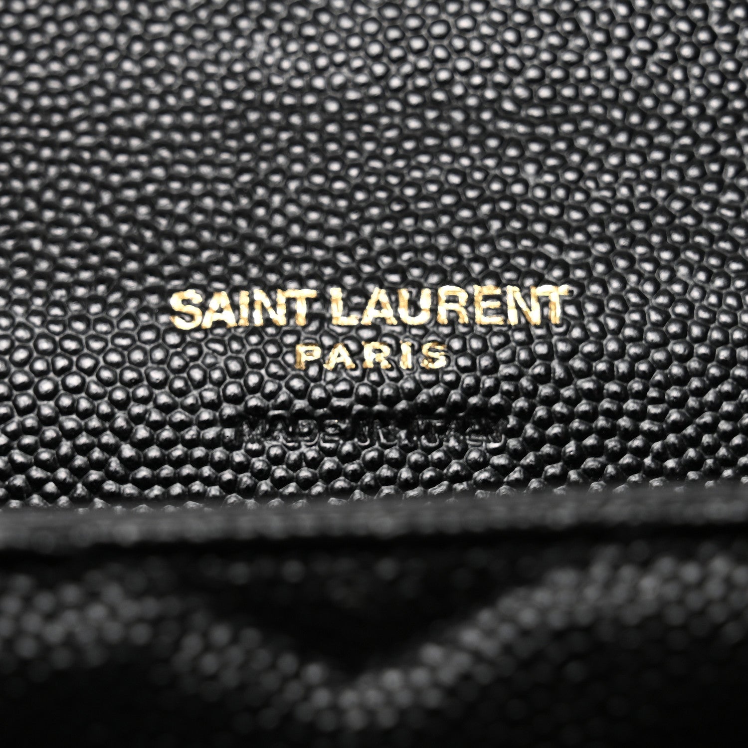 Saint Laurent Grain De Poudre Matelasse Chevron Small Monogram Envelope Wallet Black 5 of 6
