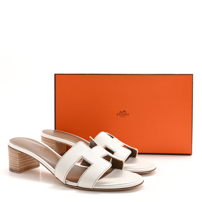 Hermes Calfskin Oasis Sandals 38 White 9 of 9