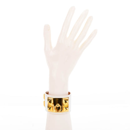Hermes Epsom Collier de Chien CDC Bracelet S White 2 of 7
