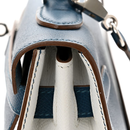 Hermes Epsom Kelly Flag Sellier 32 Bleu Thalassa White 13 of 18