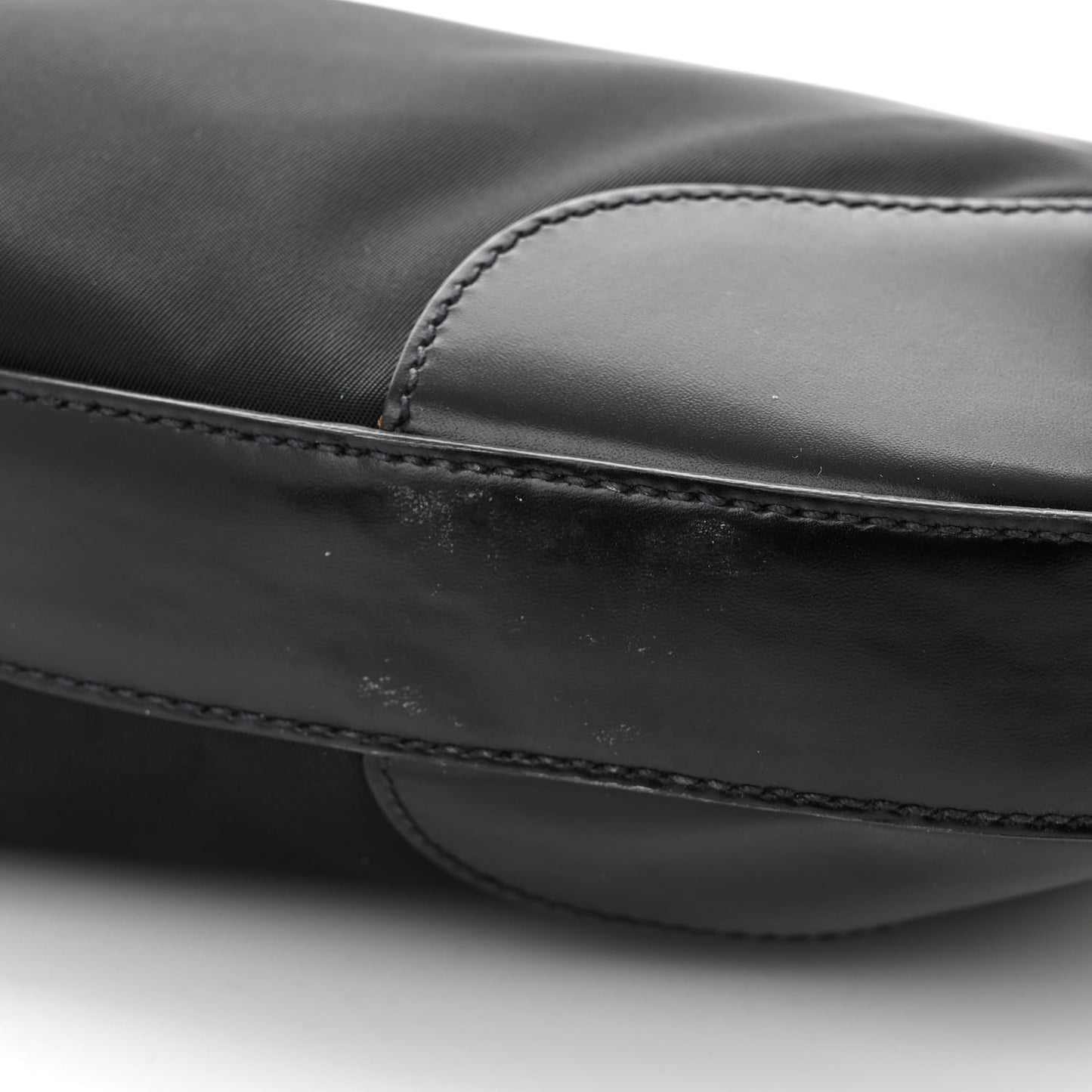 Tessuto Nylon Calfskin Chain Shoulder Bag Black