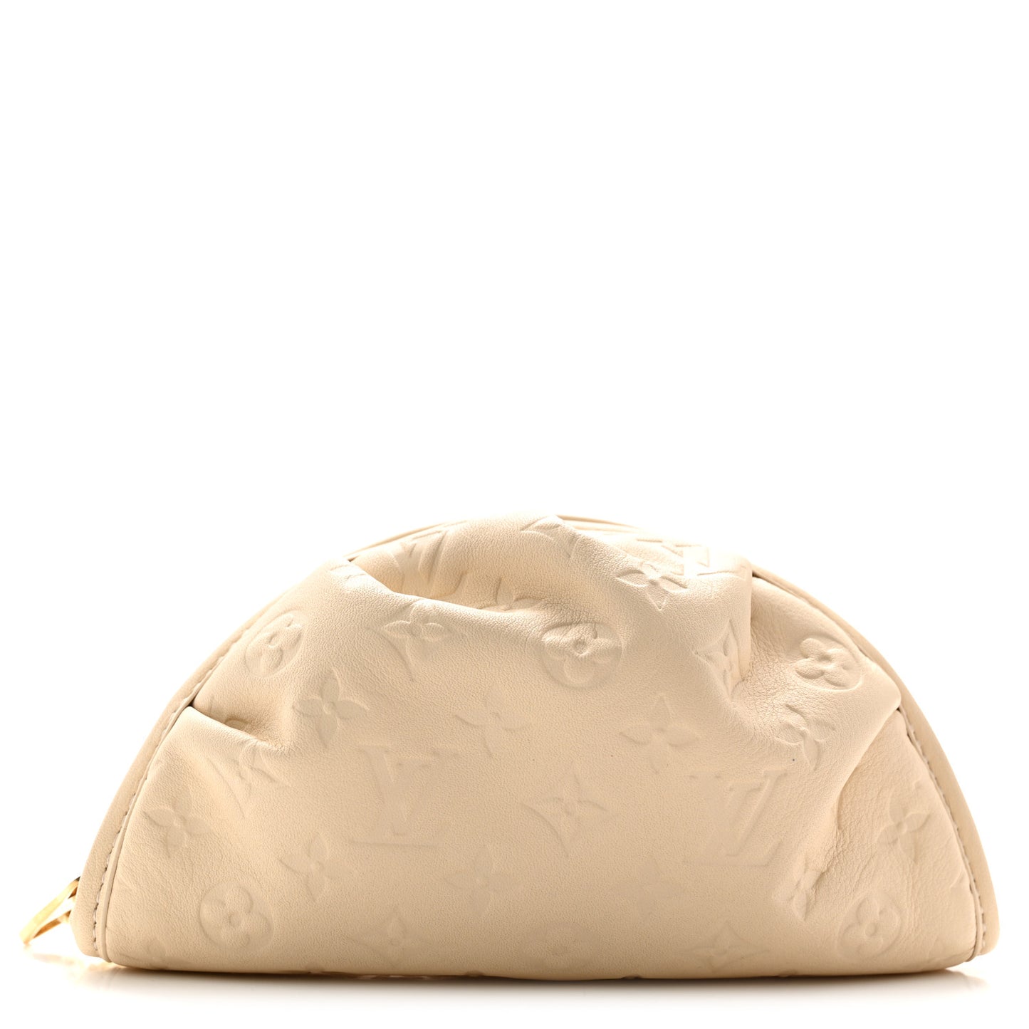Calfskin Monogram Gyoza Key Pouch Beige