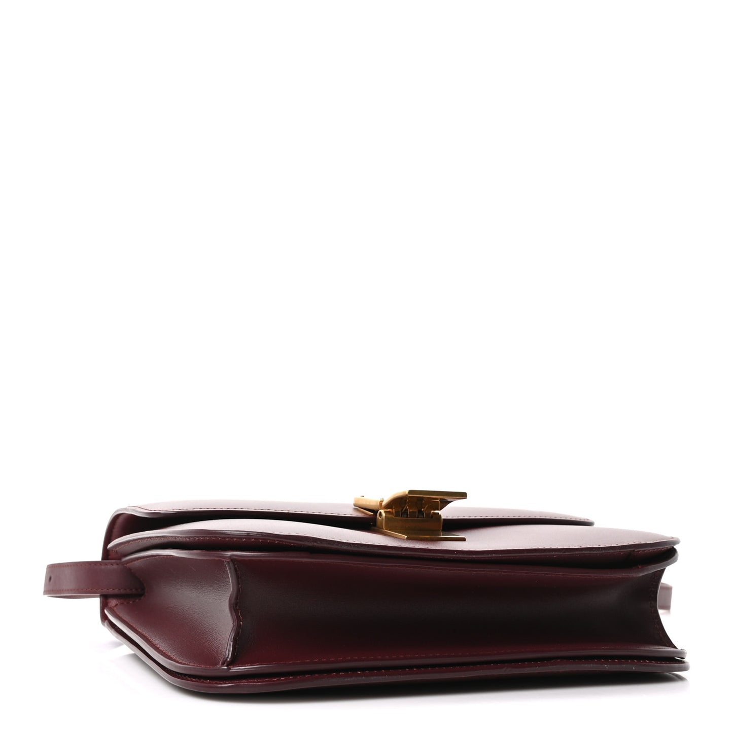 Box Calfskin Medium Classic Box Flap Bag Burgundy