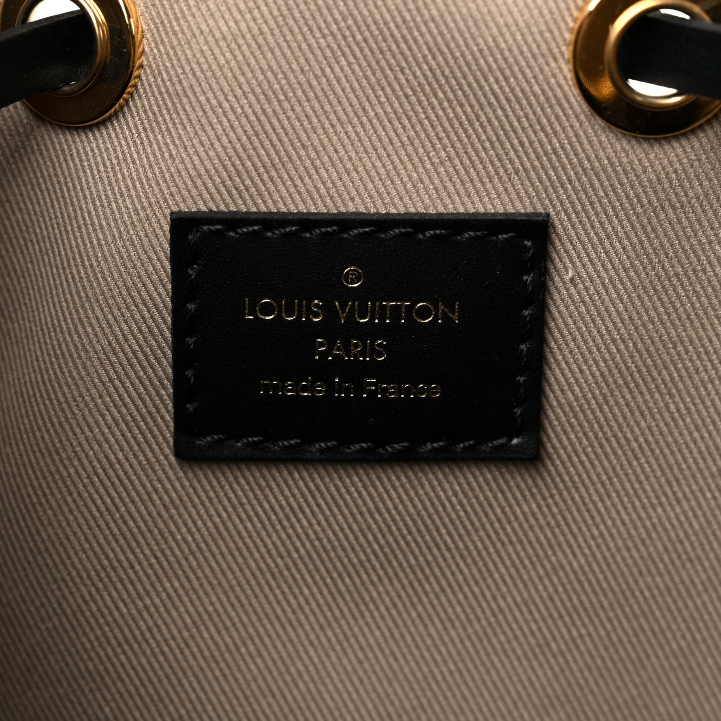 Cotton Monogram Embroidered Neonoe MM Beige Black