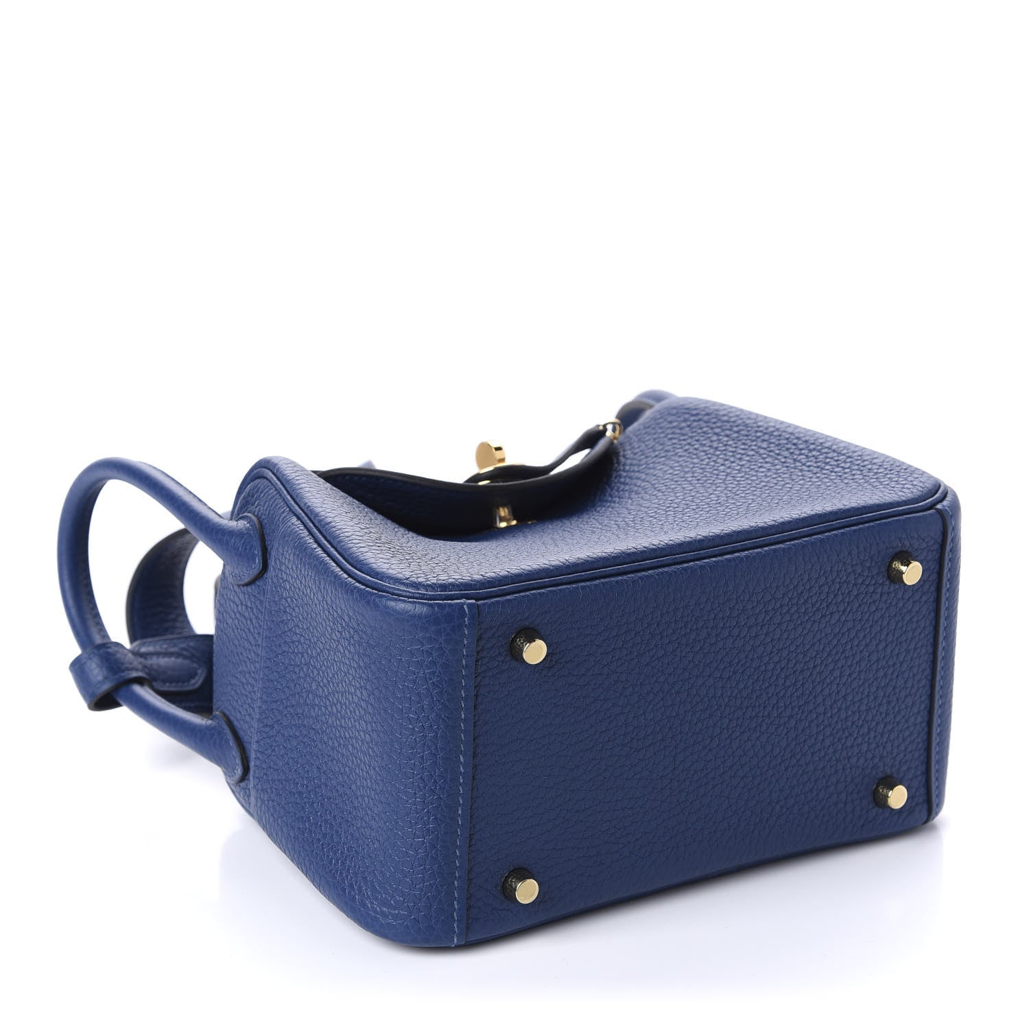 Hermes Taurillon Clemence Mini Lindy 20 Deep Bleu 5 of 12