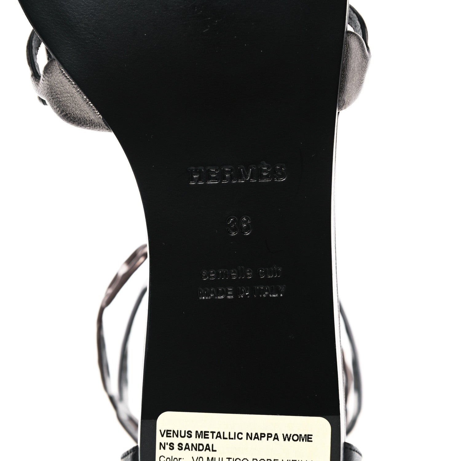 Hermes Nappa Venus Sandals 36 Multicolore Dore Vieilli 6 of 8