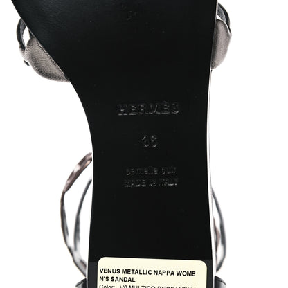 Hermes Nappa Venus Sandals 36 Multicolore Dore Vieilli 6 of 8