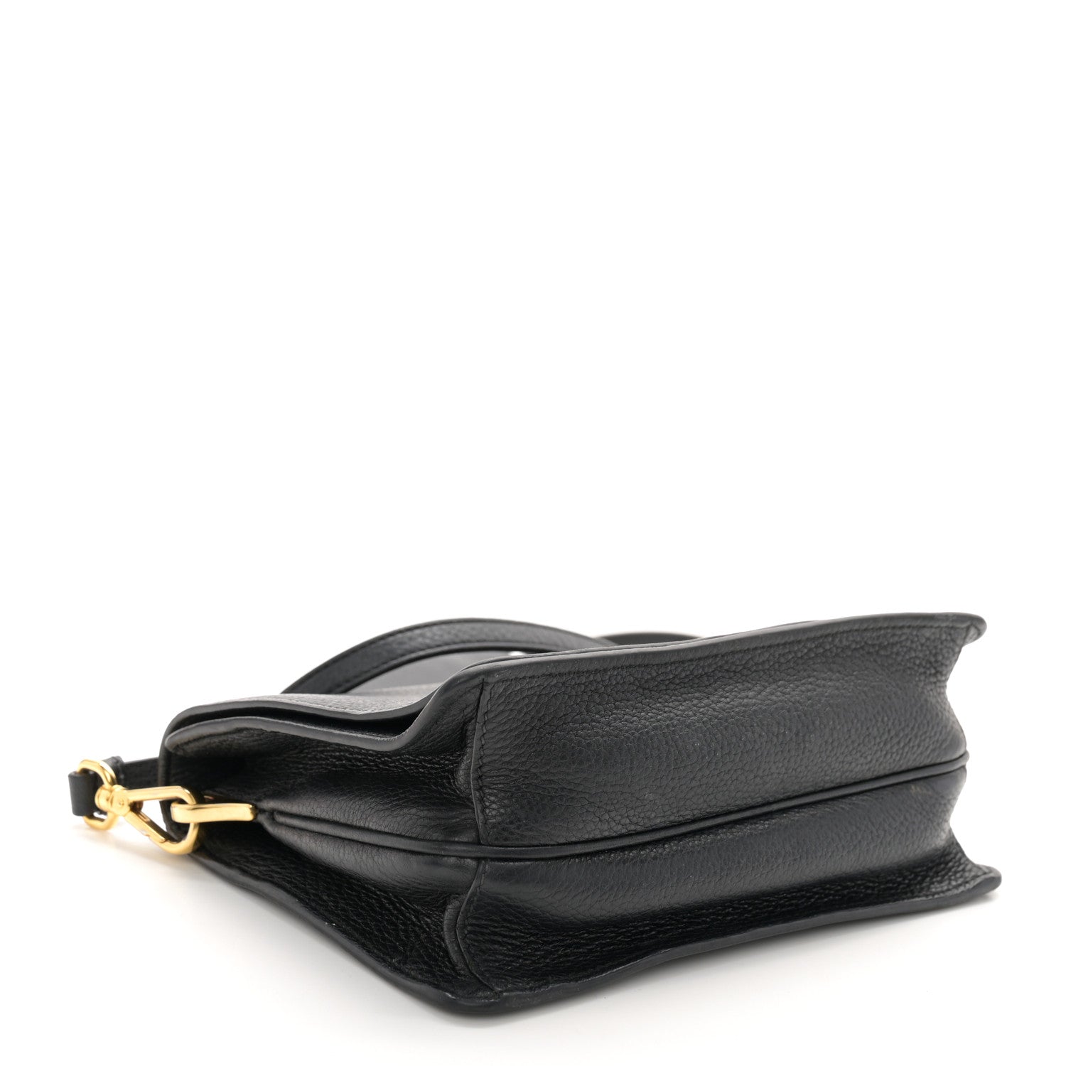 Prada Vitello Daino Double Strap Flap Crossbody Black 4 of 17