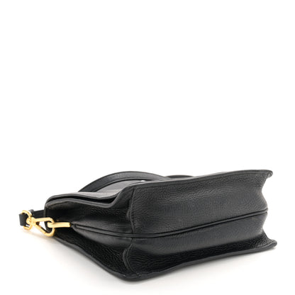 Prada Vitello Daino Double Strap Flap Crossbody Black 4 of 17