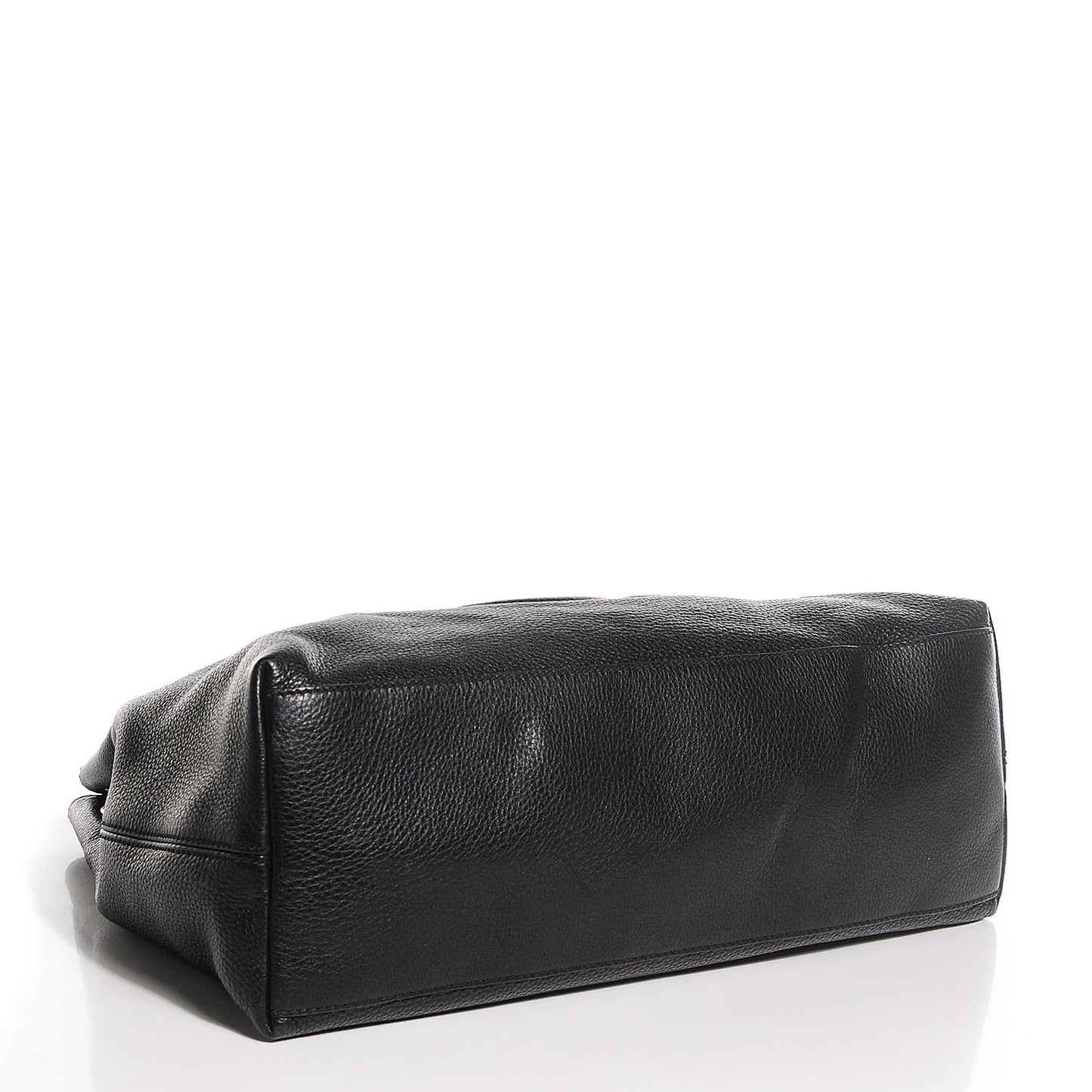 Pebbled Calfskin Medium Soho Chain Shoulder Bag Black