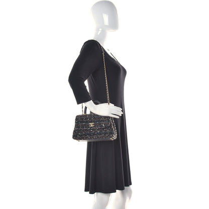Chanel Tweed Sequin Mini Coco Handle Flap Black 3 of 12