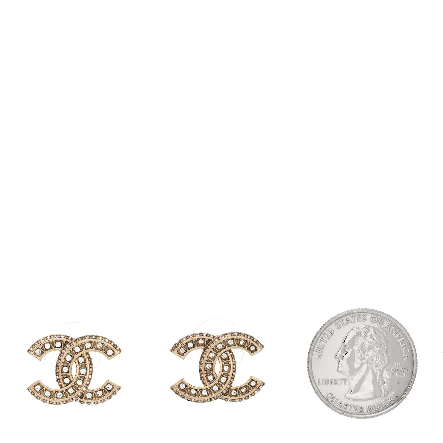 Crystal Timeless CC Earrings Light Gold