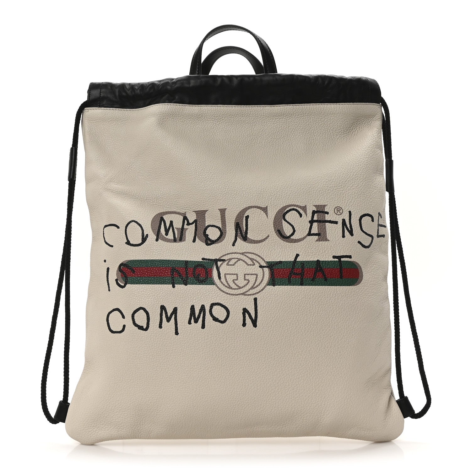 Gucci Calfskin Coco Capitan Logo Drawstring Backpack Mystic White 1 of 10