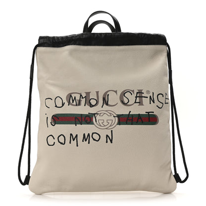 Gucci Calfskin Coco Capitan Logo Drawstring Backpack Mystic White 1 of 10