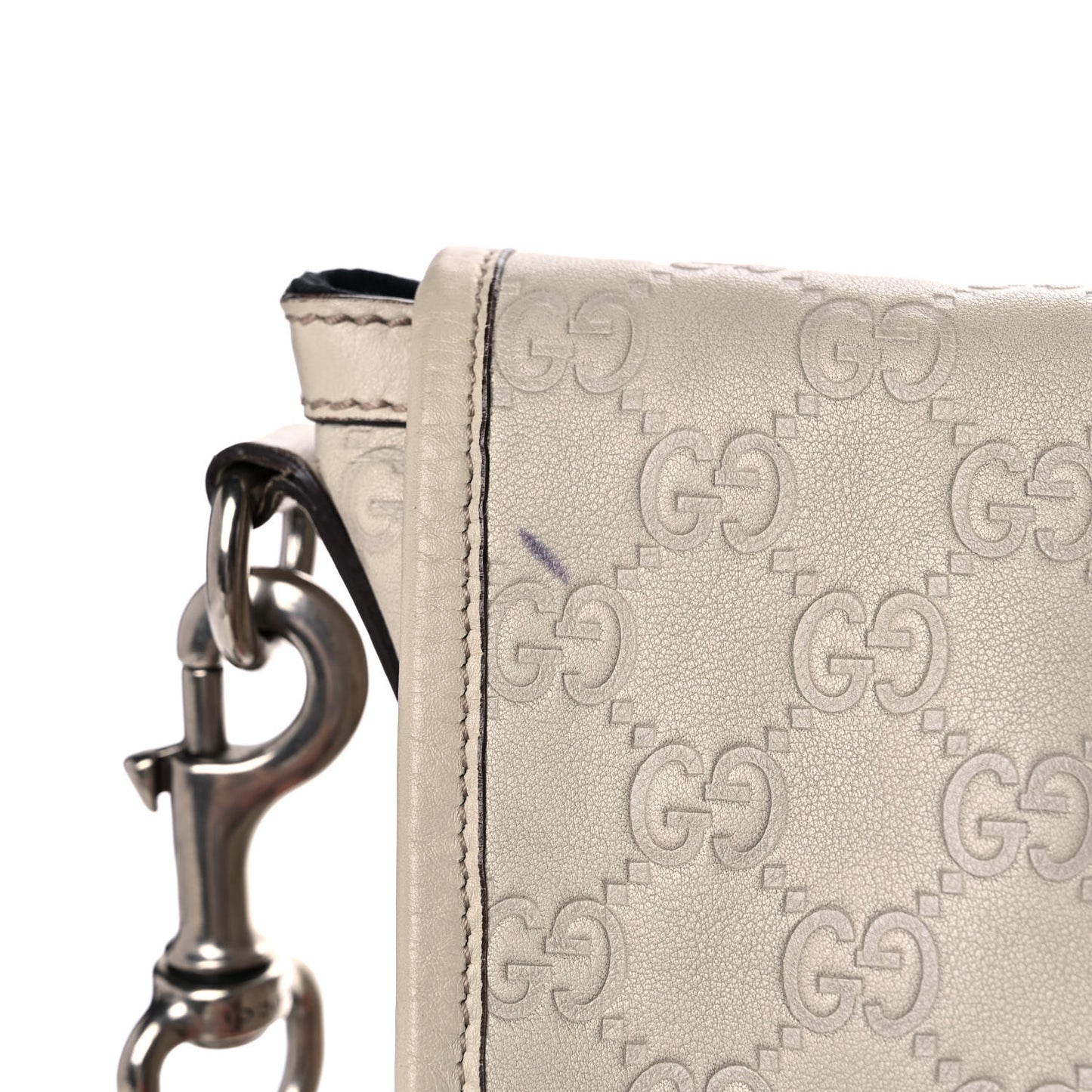 Guccissima Flap Messenger Bag Ivory