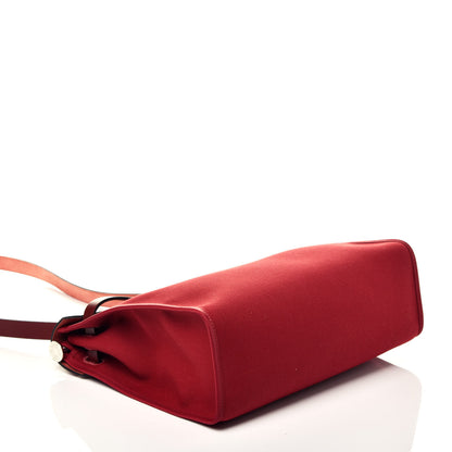Hermes Military Toile Vache Hunter Herbag Zip 31 PM Rouge Grenat 4 of 8