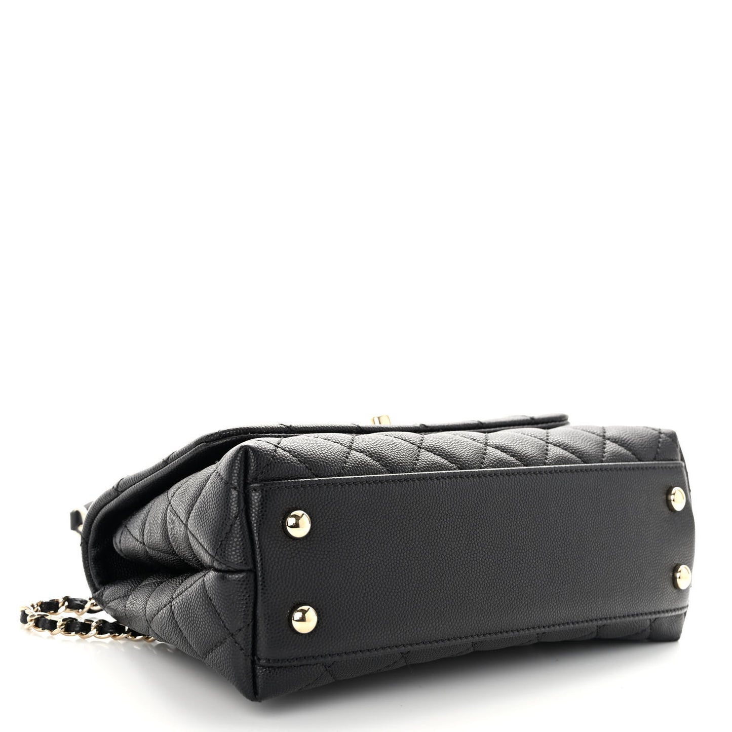 Caviar Quilted Mini Coco Handle Flap Black