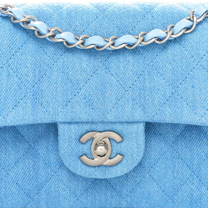 Chanel Denim Quilted Small Double Flap Blue 8 of 11
