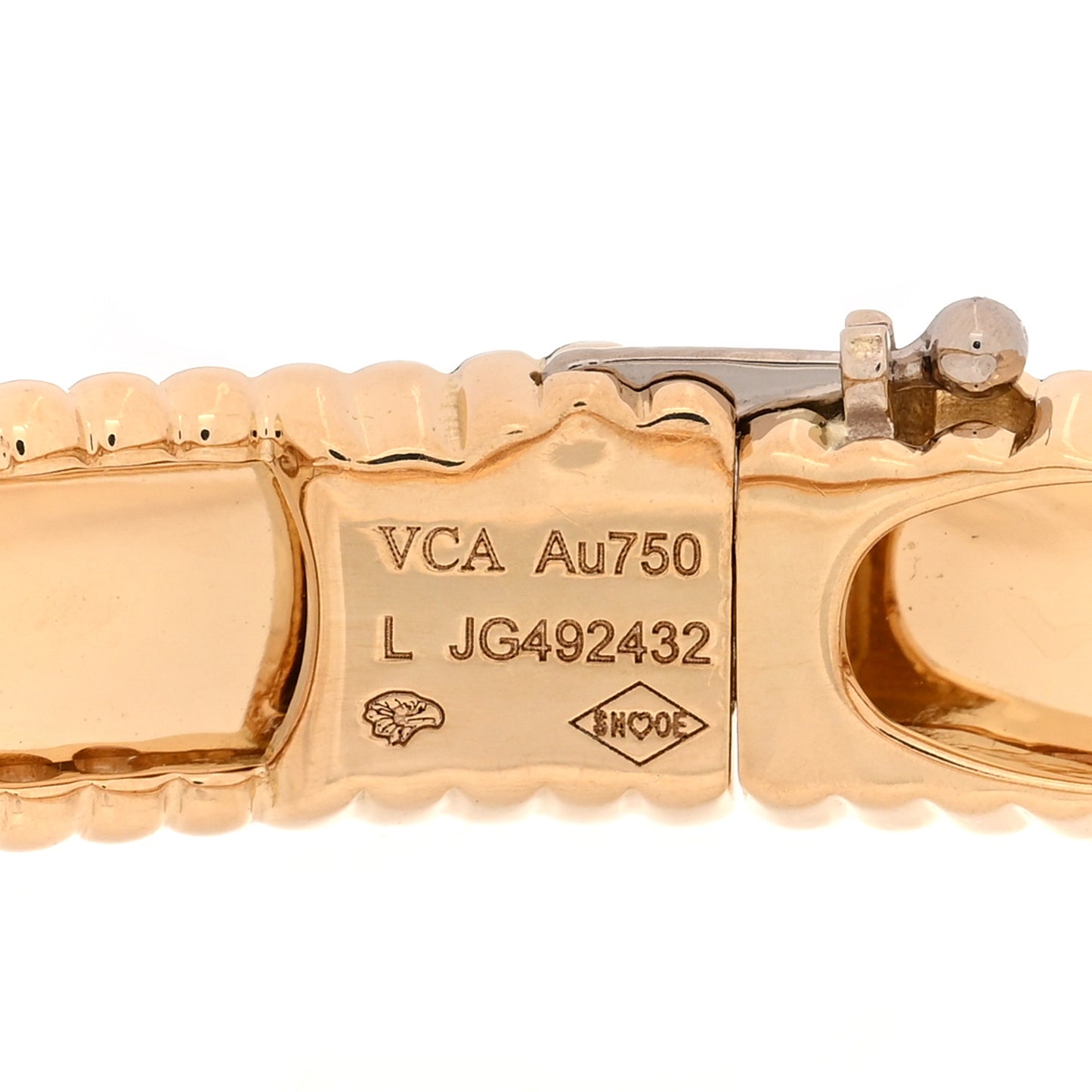 18K Yellow Gold Perlee Signature Bangle Bracelet L