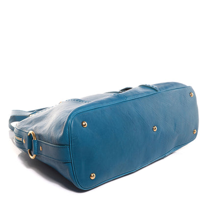 Saint Laurent Leather Oversized Muse Turquoise 5 of 9
