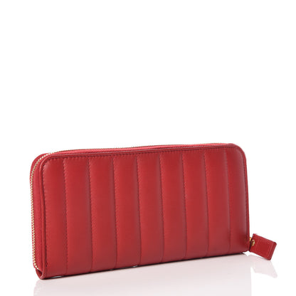 Saint Laurent Lambskin Matelasse Monogram Vicky Zip Around Wallet Rouge Eros 3 of 9