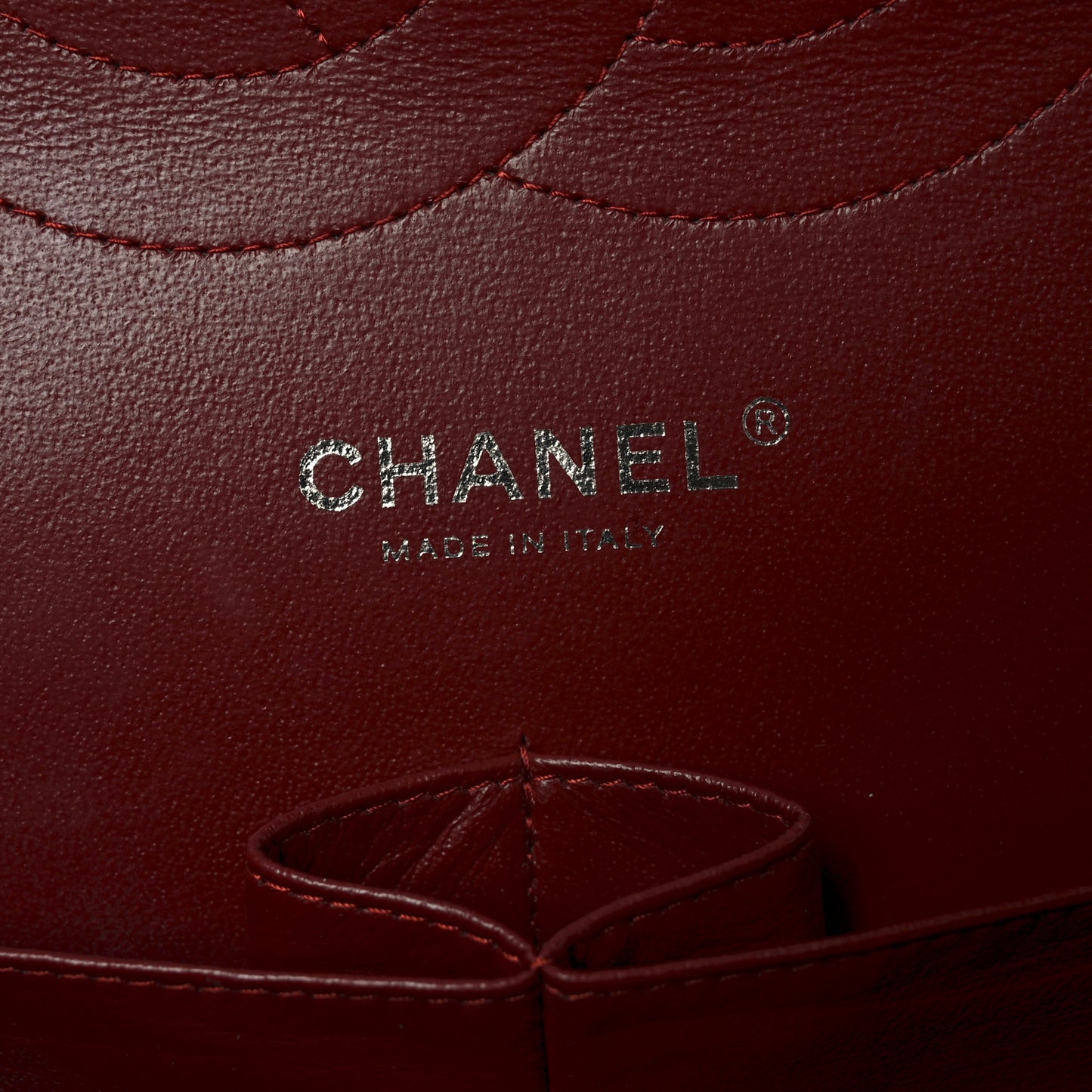 Patent Quilted Jumbo Double Flap Dark Red