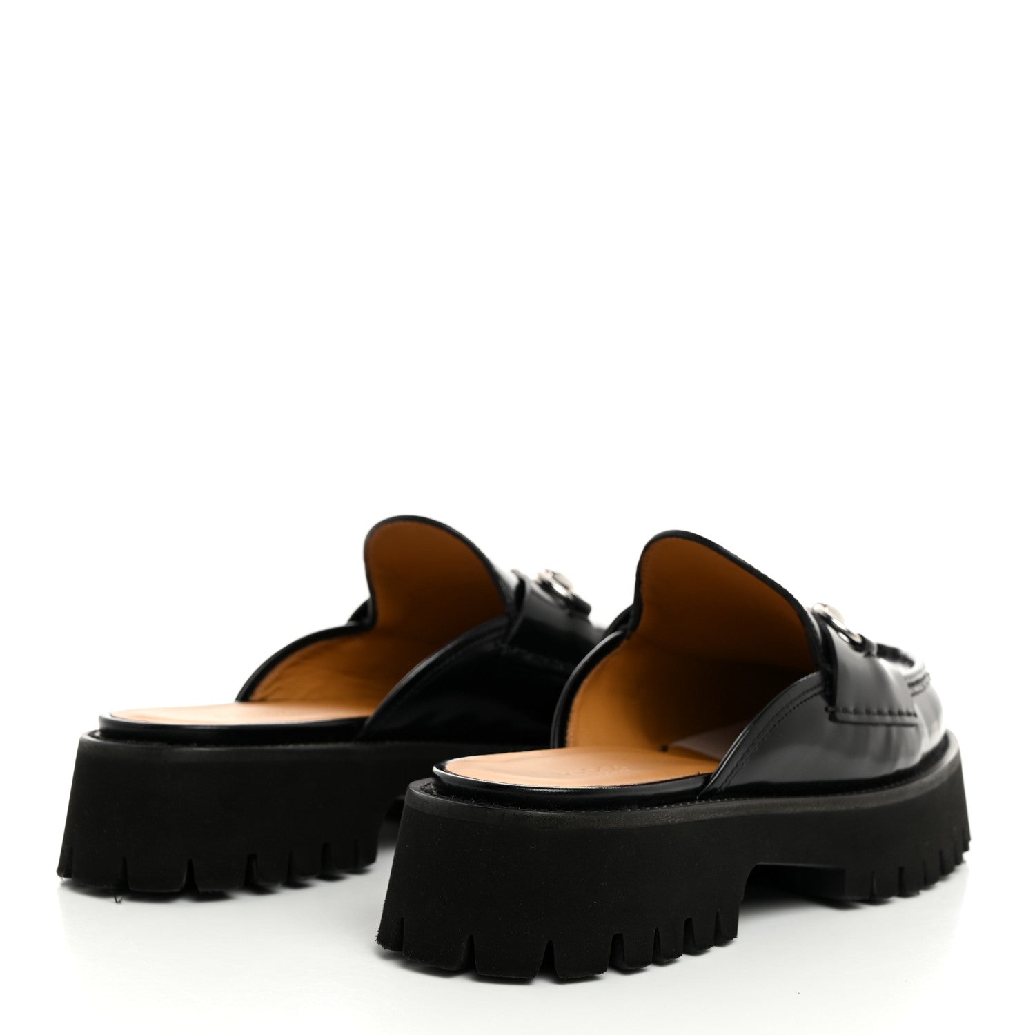 Gucci Magnum Calfskin Womens Horsebit Platform Mules 38 Black 4 of 10