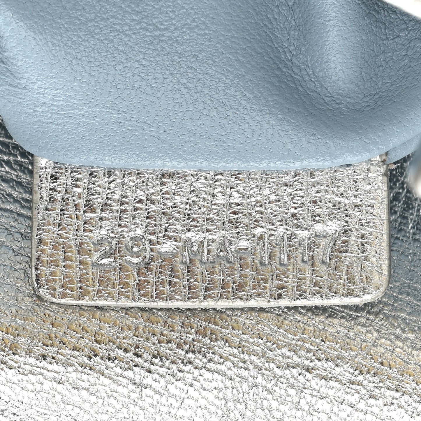 Metallic Grained Calfskin Cannage Small Lucky Badges My Lady Dior Silver