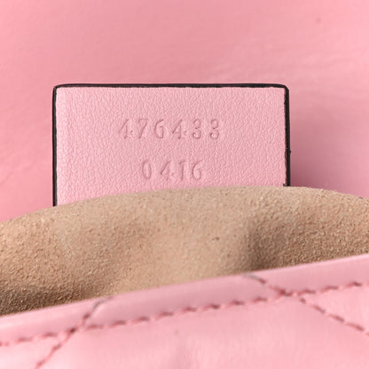 Gucci Calfskin Matelasse Super Mini GG Marmont Shoulder Bag Wild Rose 7 of 17